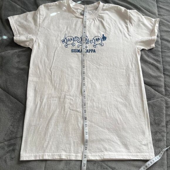 Sigma Kappa sorority white tshirt with cute cartoon baseball design size small - Picture 7 of 7